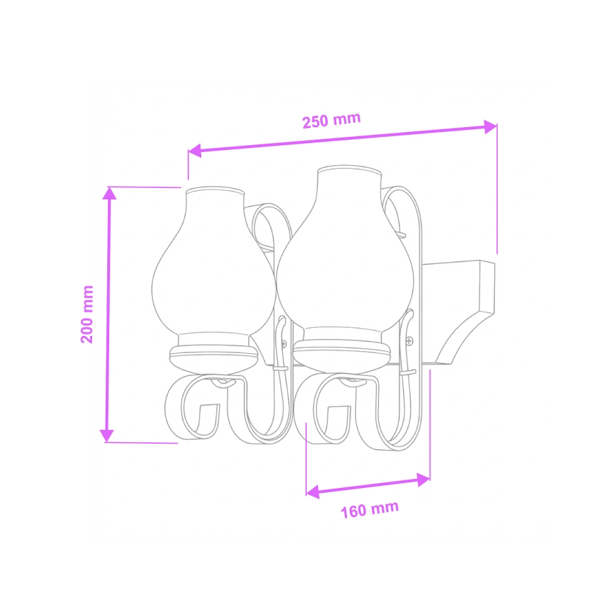 Brilagi - Seinavalgusti QUEEN 2xE14/40W/230V pöök