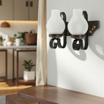 Brilagi - Seinavalgusti QUEEN 2xE14/40W/230V pöök/wenge