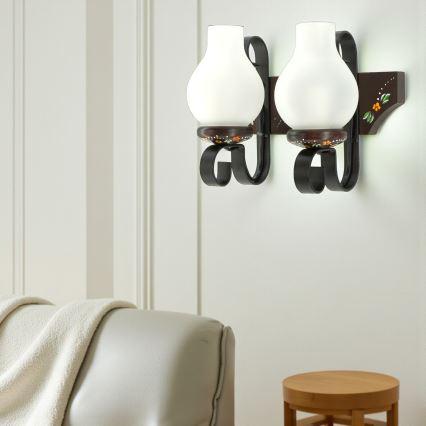 Brilagi - Seinavalgusti QUEEN 2xE14/40W/230V pöök/wenge