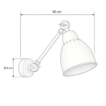 BRILAGI - Seinavalgusti QUILL 1xE27/40W/230V 40 cm must