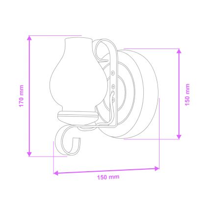 Brilagi - Seinavalgusti ROATA APLICA 1xE14/40W/230V pöök