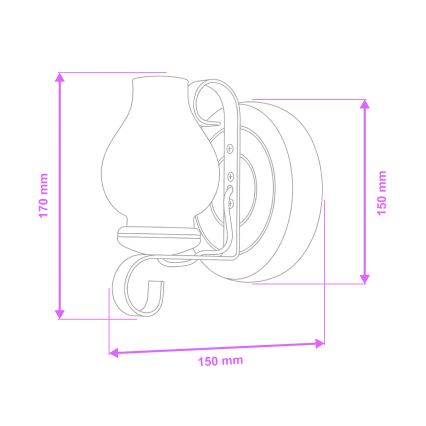 Brilagi - Seinavalgusti ROATA APLICA 1xE14/40W/230V pöök/pähkel