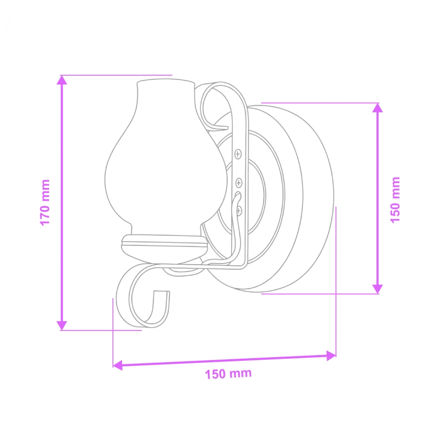 Brilagi - Seinavalgusti ROATA APLICA 1xE14/40W/230V pöök/pähkel
