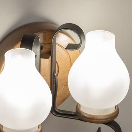 Brilagi - Seinavalgusti ROATA APLICA 2xE14/40W/230V pöök/pähkel