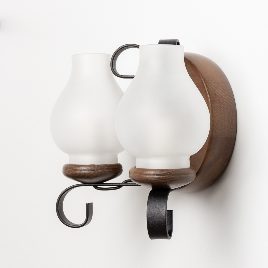 Brilagi - Seinavalgusti ROATA APLICA 2xE14/40W/230V pöök/pähkel