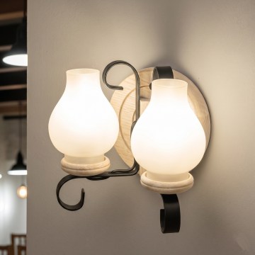 Brilagi - Seinavalgusti ROATA APLICA 2xE14/40W/230V tamm