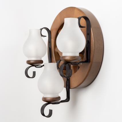 Brilagi - Seinavalgusti ROATA APLICA 3xE14/40W/230V pöök/pähkel