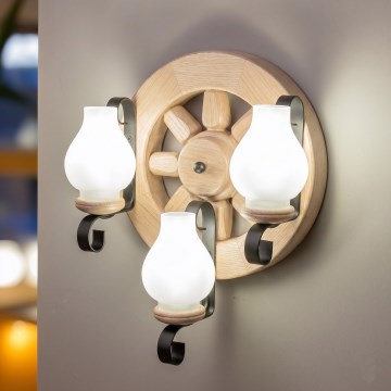 Brilagi - seinavalgusti ROATA APLICA 3xE14/40W/230V tamm