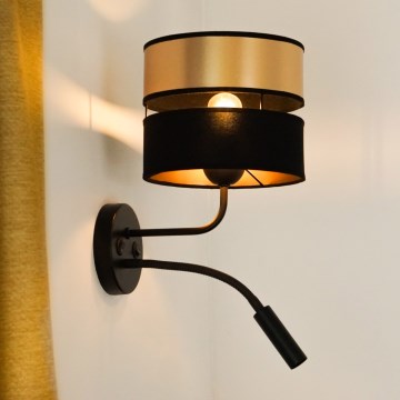 Brilagi - Seinavalgusti ROYAL 1xE27/15W/230V + 1xG9/3W must/kuldne