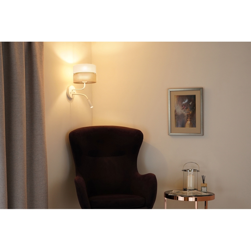 Brilagi - Seinavalgusti ROYAL YUTE 1xE27/15W/230V + 1xG9/6W beež/kreemikas/valge