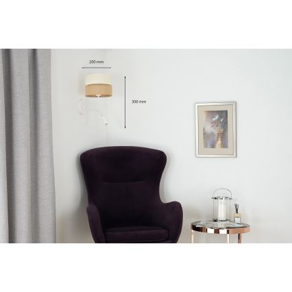 Brilagi - Seinavalgusti ROYAL YUTE 1xE27/15W/230V + 1xG9/6W beež/kreemikas/valge