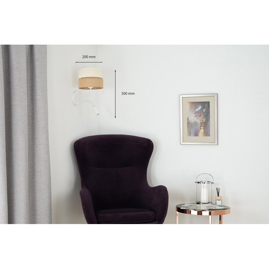Brilagi - Seinavalgusti ROYAL YUTE 1xE27/15W/230V + 1xG9/6W beež/kreemikas/valge