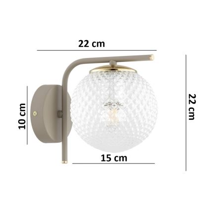 BRILAGI - Seinavalgusti STELLA 1xE27/60W/230V beež/kuldne