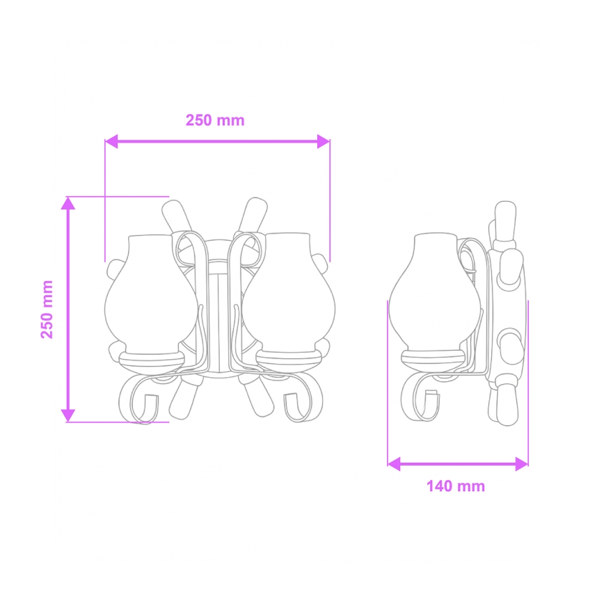Brilagi - Seinavalgusti TIMONA 2xE14/40W/230V pöök