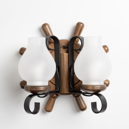 Brilagi - Seinavalgusti TIMONA 2xE14/40W/230V pöök/pähkel