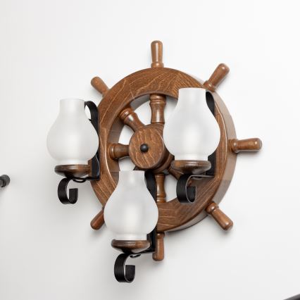 Brilagi - Seinavalgusti TIMONA 3xE14/40W/230V pöök/pähkel