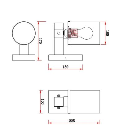 Brilagi - seinavalgusti VISTA 1xE27/60W/230V tamm