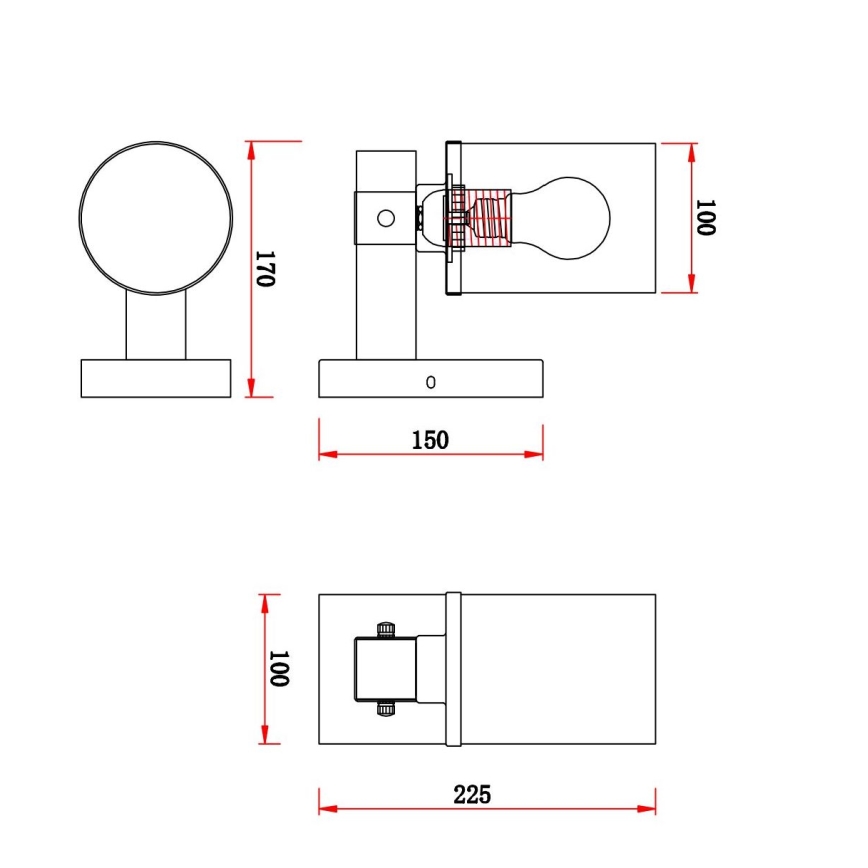 Brilagi - seinavalgusti VISTA 1xE27/60W/230V tamm