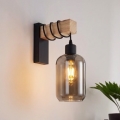 BRILAGI - Seinavalgusti WOOD GLASS 1xE27/60W/230V mänd/must/suitsuhall