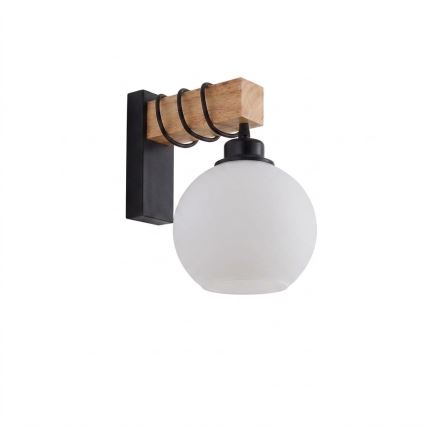 BRILAGI - Seinavalgusti WOOD GLASS 1xE27/60W/230V mänd/must/valge