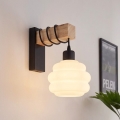 BRILAGI - Seinavalgusti WOOD GLASS 1xE27/60W/230V mänd/must/valge