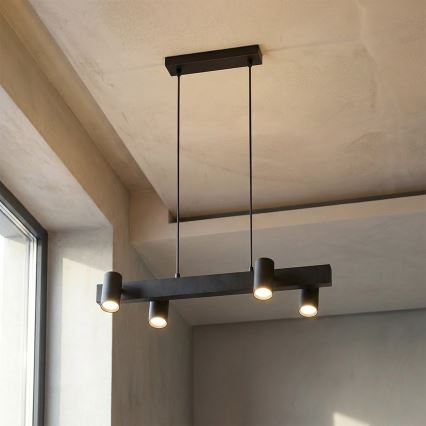 Brilagi - SELE juhtmega rippvalgusti 4xGU10/30W/230V must