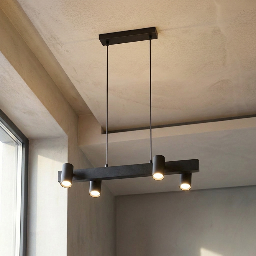 Brilagi - SELE juhtmega rippvalgusti 4xGU10/30W/230V must