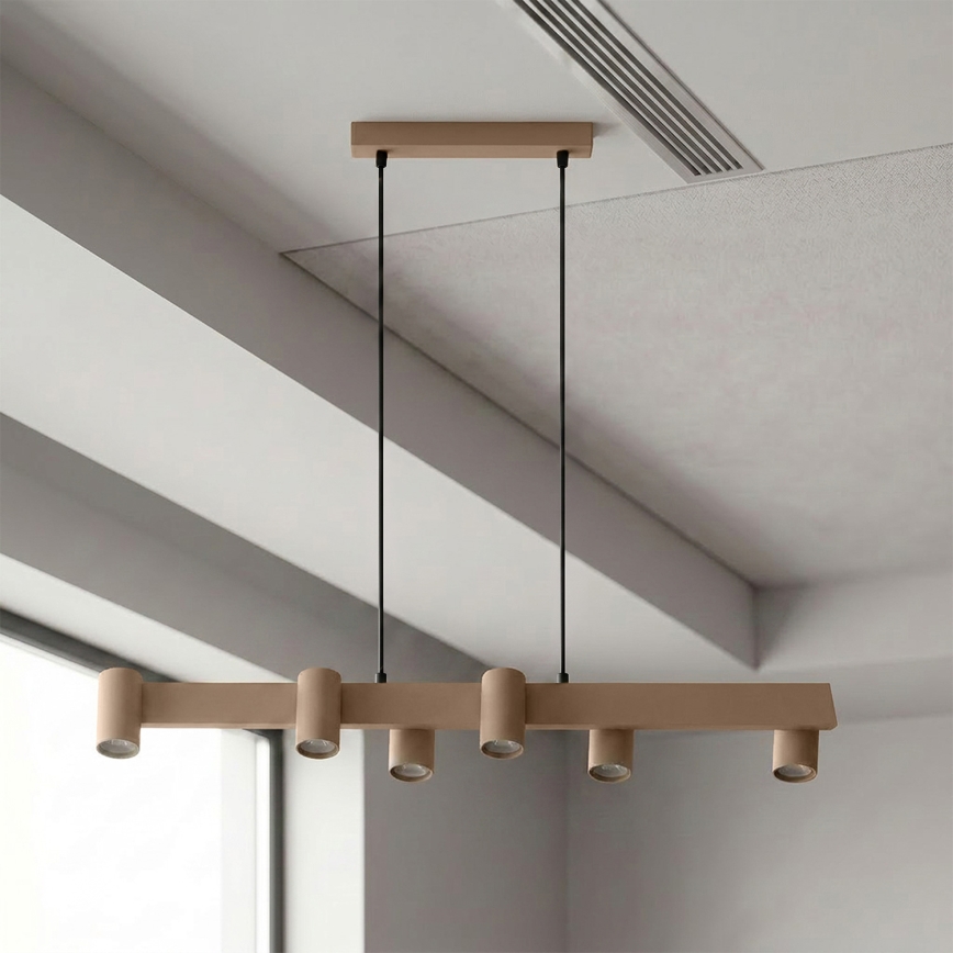 Brilagi - SELE kaabliga rippvalgusti 6xGU10/30W/230V beež