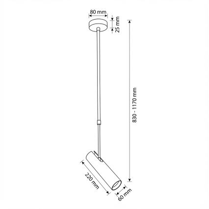 Brilagi - SELE rippvalgusti varrega 1xGU10/30W/230V must