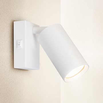 Brilagi - SELE seinale paigaldatav spot-valgusti lülitiga 1xGU10/30W/230V valge