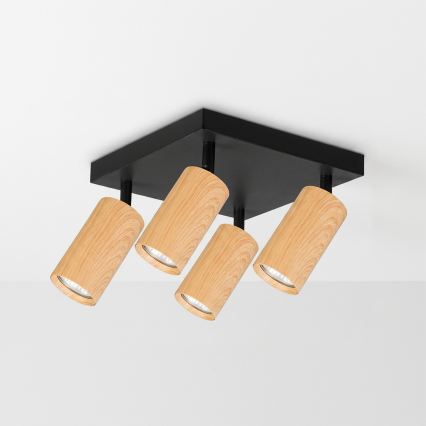 Brilagi - SELE SQUARE punktvalgusti 4xGU10/30W/230V must/tamme dekor