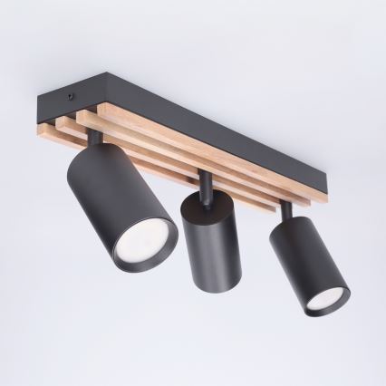 Brilagi - SELE WOOD ACOUSTIC suunavalgusti 3xGU10/30W/230V must/puu