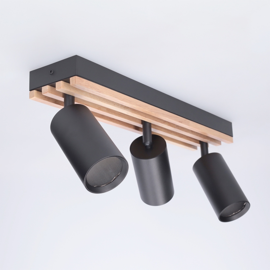 Brilagi - SELE WOOD ACOUSTIC suunavalgusti 3xGU10/30W/230V must/puu