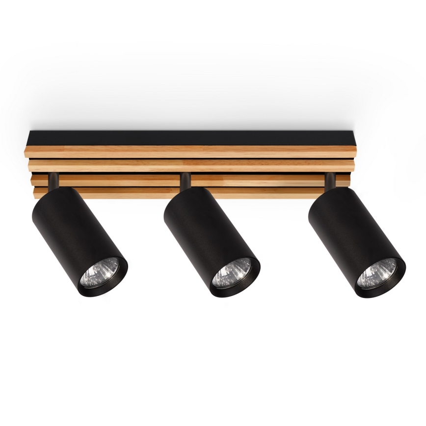 Brilagi - SELE WOOD suunavalgusti 3xGU10/30W/230V must/puu