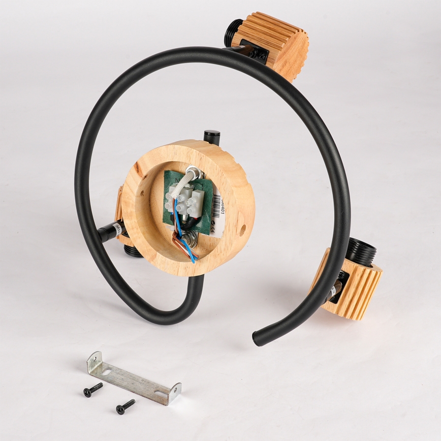 Brilagi - Sihtvalgusti HYGGE 3xE14/15W/230V kummipuit/suitsune