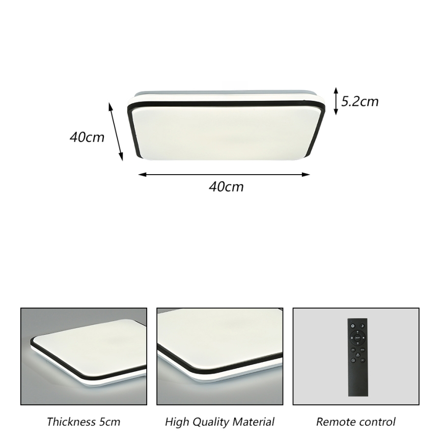 Brilagi - nutikas hämardatav LED-laelamp 24W/230V 43x43 cm 3000-6000K Wi-Fi Tuya Beacon + kaugjuhtimispult