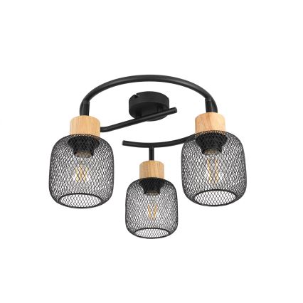 Brilagi - Spottvalgusti BASKLITE 3xE27/15W/230V kummipuit/must