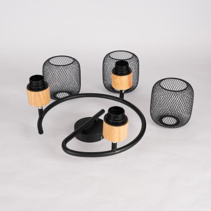 Brilagi - Spottvalgusti BASKLITE 3xE27/15W/230V kummipuit/must