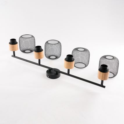 Brilagi - spottvalgusti BASKLITE 4xE27/15W/230V puit/must