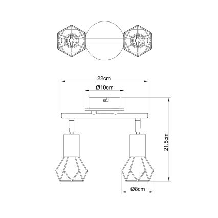 Brilagi - Spottvalgusti CAGE 2xE14/40W/230V