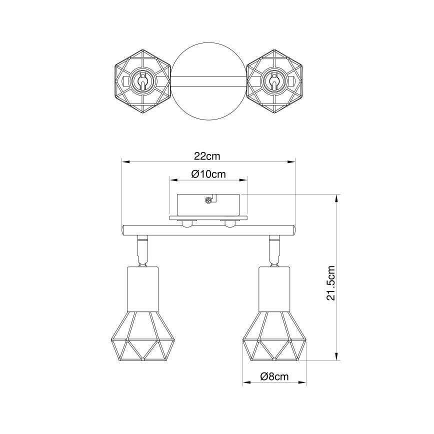 Brilagi - Spottvalgusti CAGE 2xE14/40W/230V