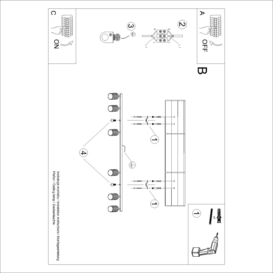 Brilagi - spottvalgusti CRESTO 6xGU10/10W/230V türkiissinine