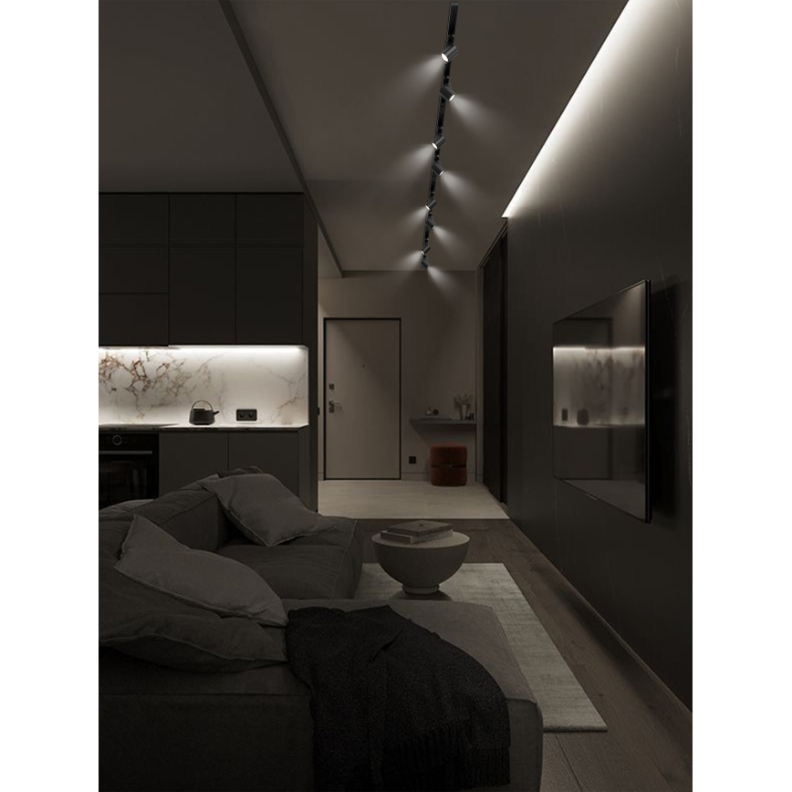 Brilagi - Spottvalgusti HUSKY liistsüsteemile 8xGU10/10W/230V, must