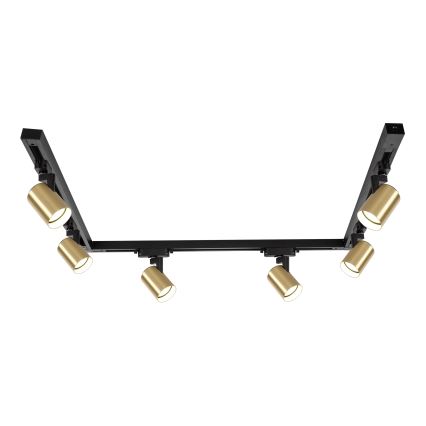 Brilagi - spottvalgusti liistsüsteemis HUSKY 6xGU10/10W/230V must/kuldne