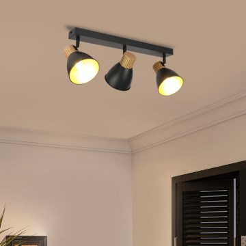 Brilagi - Spottvalgusti ODENSE 3xE14/10W/230V kummipuit/must