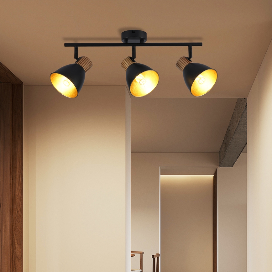 Brilagi - spottvalgusti ODENSE 3xE14/10W/230V puit/must