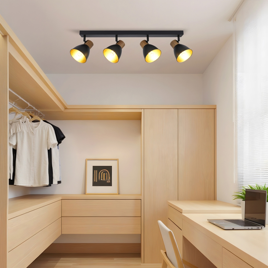 Brilagi - spottvalgusti ODENSE 4xE14/10W/230V kummipuu/must