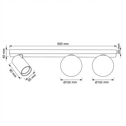 Brilagi - Spottvalgusti SELE BALL 1xGU10/30W/230V + 2xG9/10W beež