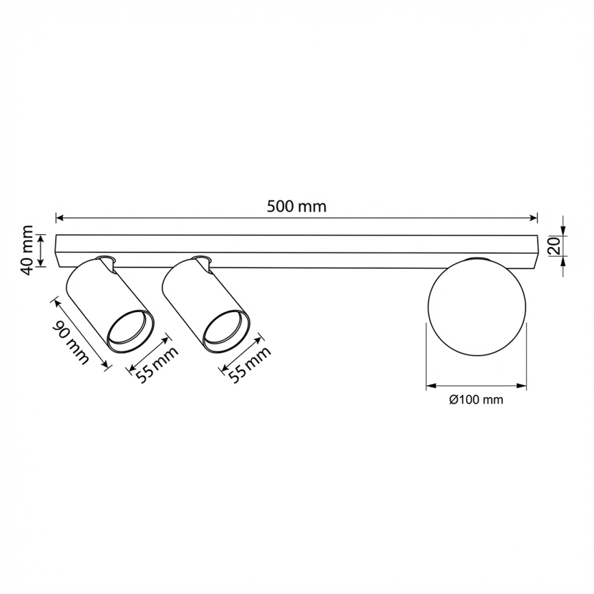 Brilagi - Spottvalgusti SELE BALL 2xGU10/30W/230V + 1xG9/10W beež