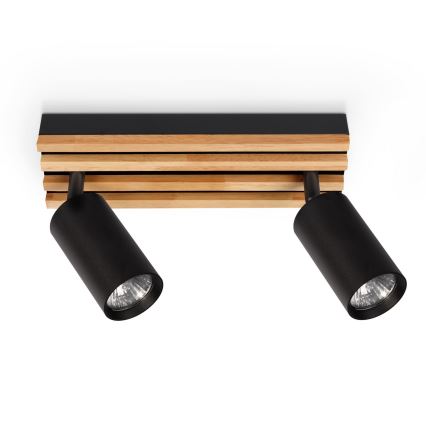 Brilagi - Spottvalgusti SELE WOOD ACOUSTIC 2xGU10/30W/230V must/puit